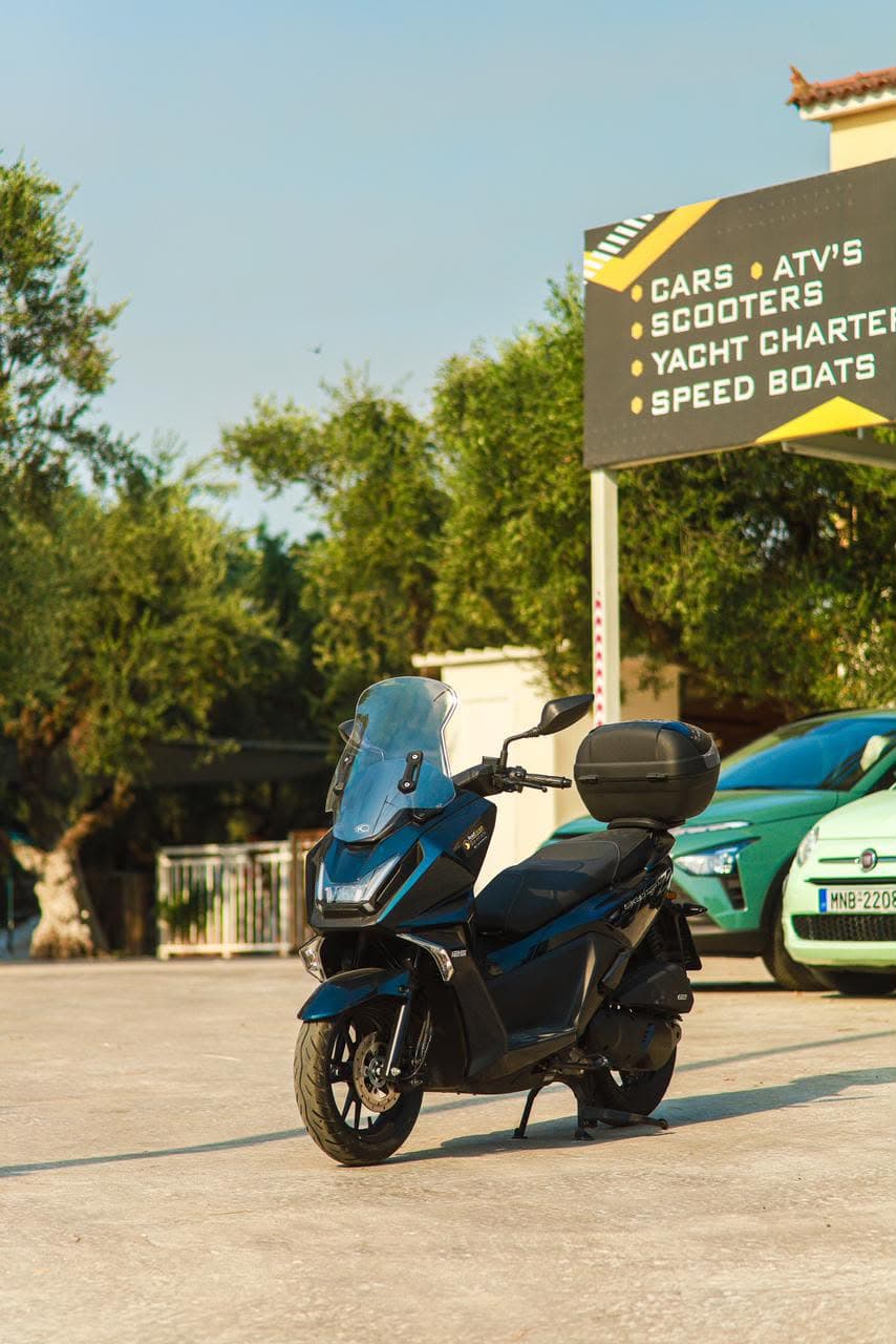 Rental car parked by a Zakynthos viewpoint